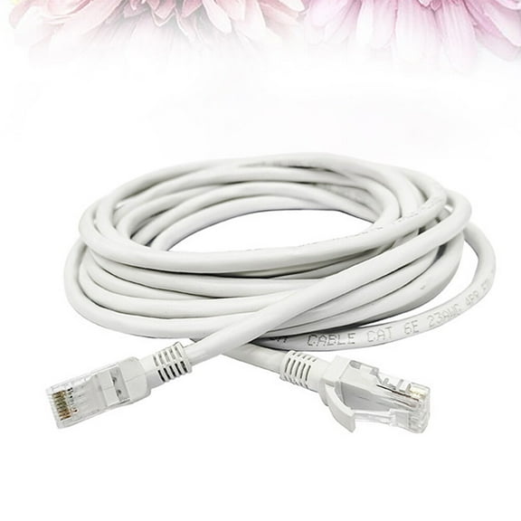 Mobestech White Cat6 Ethernet Cable Rj45 Network Cord with Copper Conductors for Fast Internet Connection
