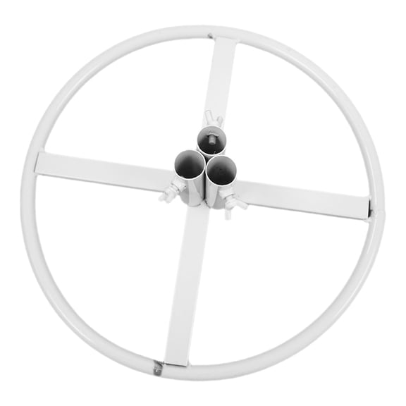 Mobestech White Metal Flower Pole Display Stand for Store Decor with Stable Base and Versatile Use