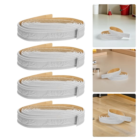 Mobestech White Peel and Stick Crown Molding PVC Trim for Ceiling and Wall Enhancement