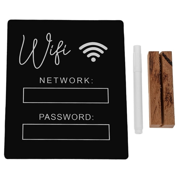 Mobestech Acrylic WiFi Password Sign Black for Guest Room Network Convenience