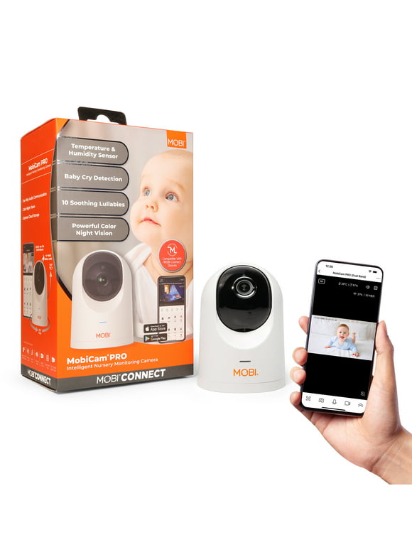 MobiCam PRO Smart HD Wi-Fi Pan & Tilt Camera, Monitoring System, Baby Monitor, Baby Camera, Nursery Monitor, WiFi Camera with 2-way Audio, Expandable System, Video Baby Monitor, Wireless Camera