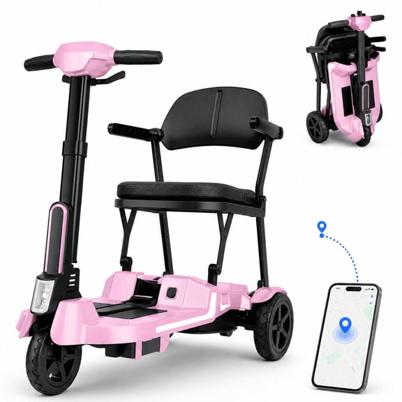 4-Wheel Remote Folding Mobility Scooter for Adults and Seniors, super ...