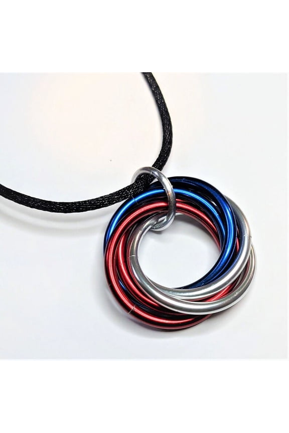 Mobii Necklace, Pendant (Medium), Multicolor Combos, Fidget Infinity Loop Forever Spiral Jewelry