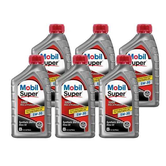 Mobil 1 124404 Super Synthetic Blend Motor Oil, 5W-30, 6 Quarts