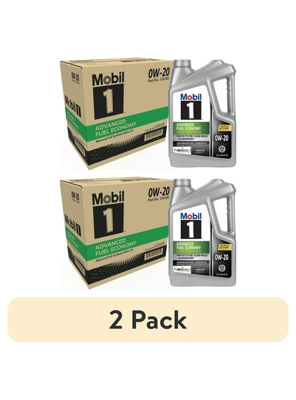 (2 pack) Mobil 1 Advanced Fuel Economy Full Synthetic Motor Oil 0W-20, 5 Quart (Pack of 3)