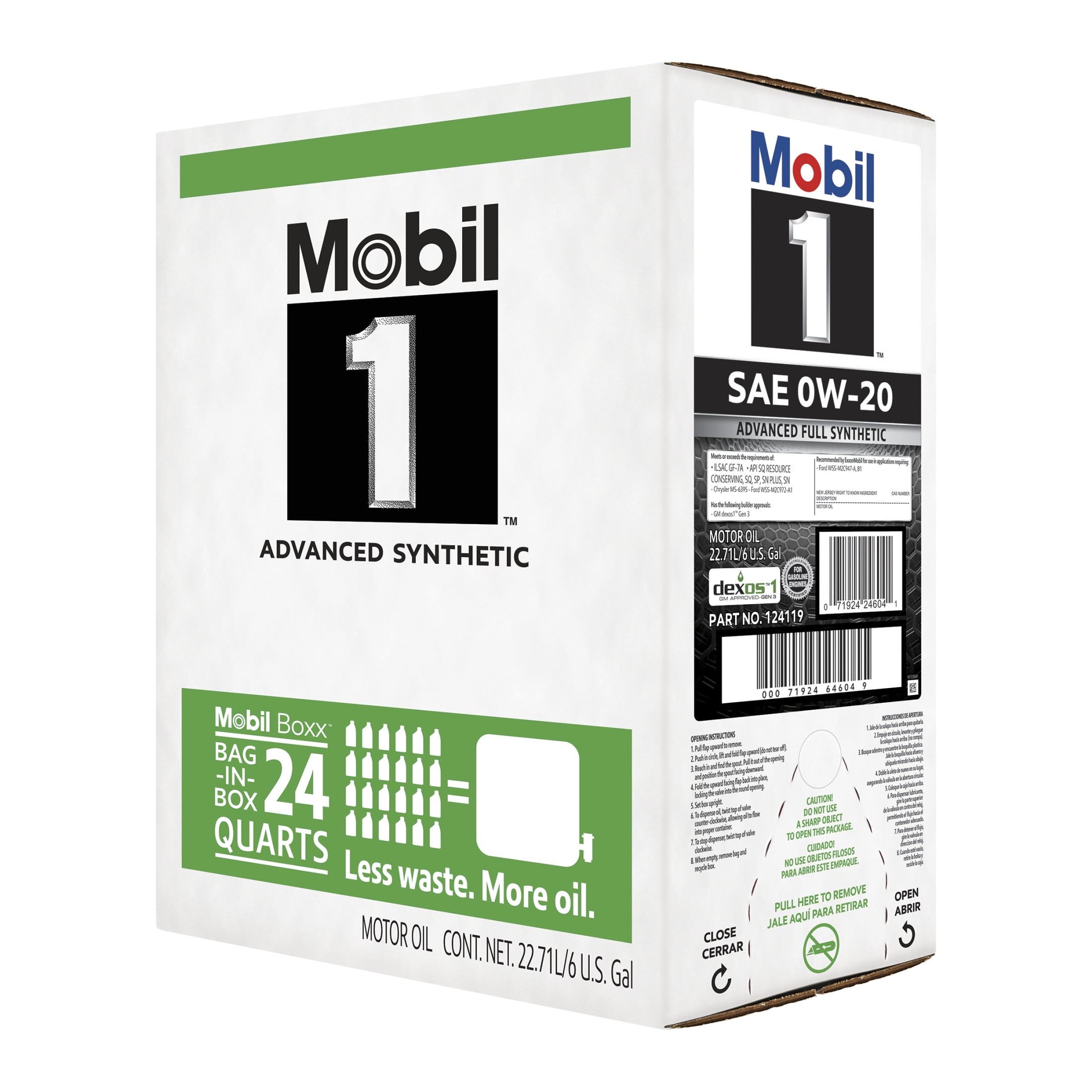 Mobil 1 Advanced Fuel Economy Full Synthetic Motor Oil 0W-20, 6