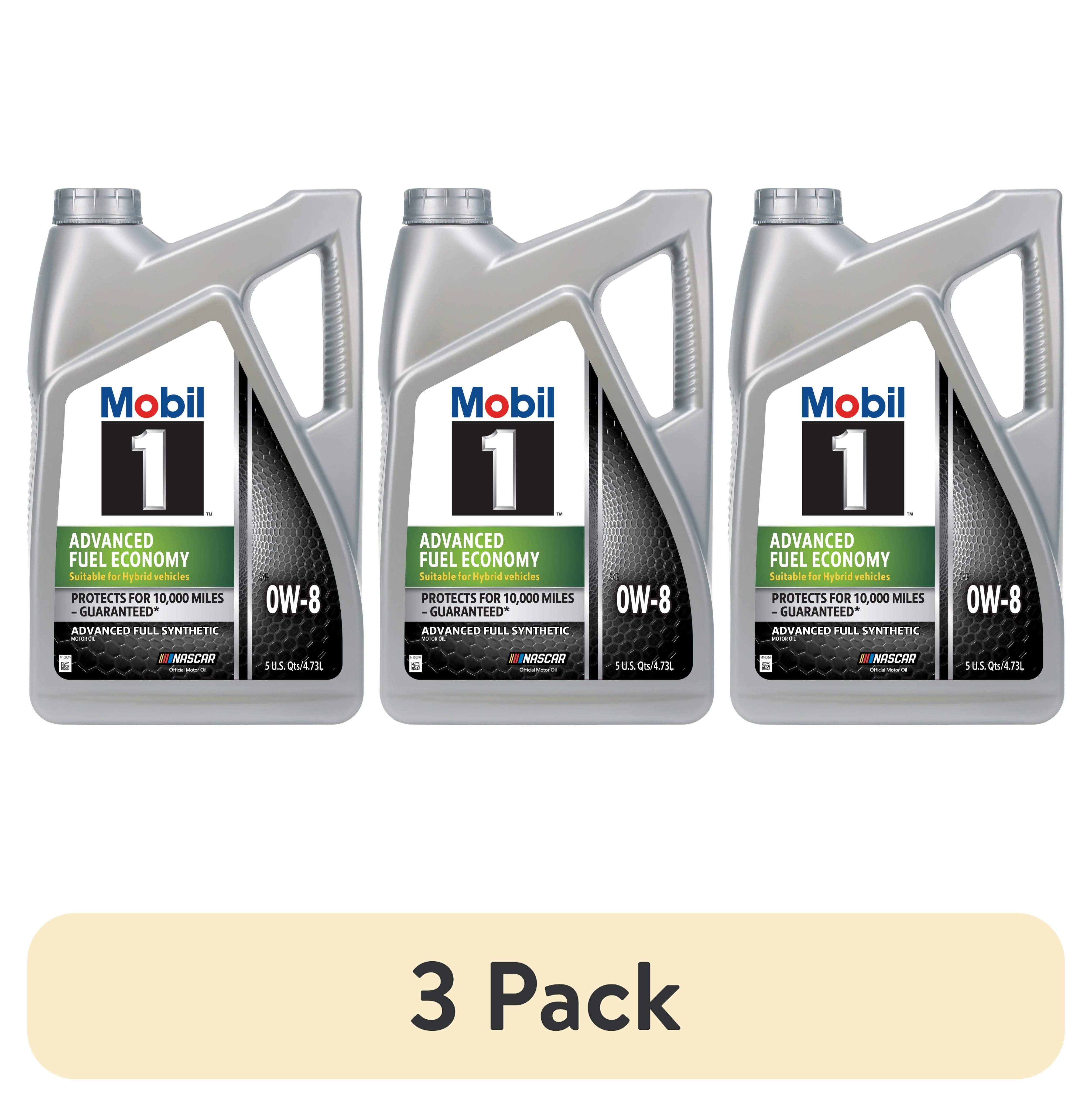 3 pack) Mobil 1 Advanced Fuel Economy Full Synthetic Motor Oil 0W-8, 5 Quart