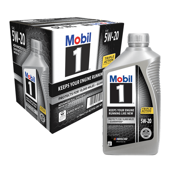 Mobil 1 Advanced Full Synthetic Motor Oil 5W-20, 1 qt (6 Pack)