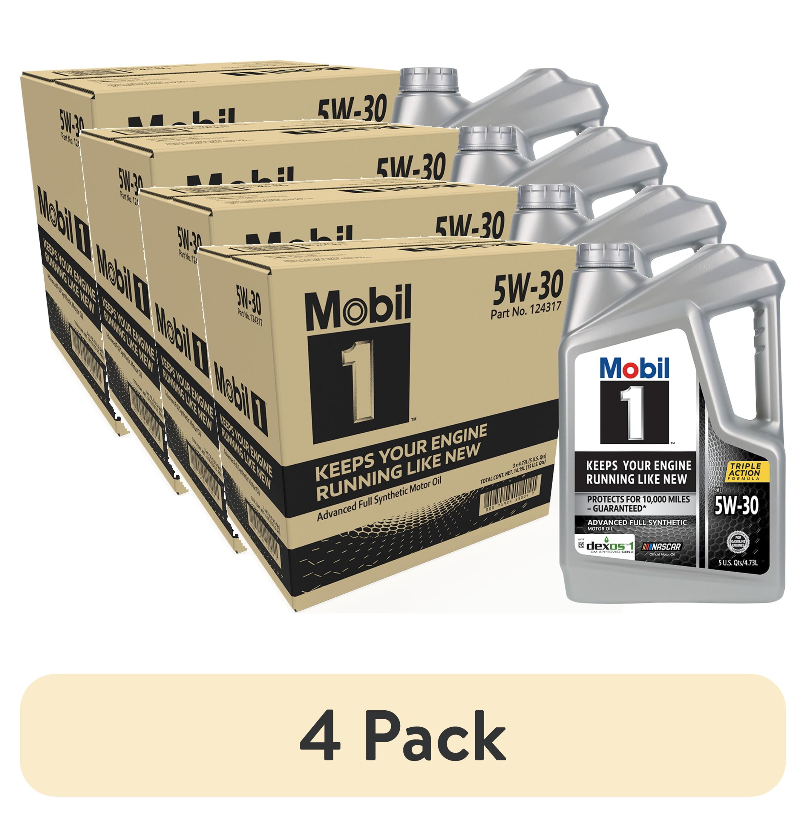 Mobil 1 124317-3 Advanced Full Synthetic Motor Oil 5W-30, 5 Quart (Pack ...