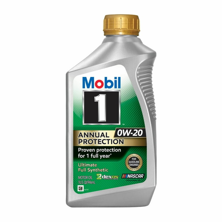 Mobil 1 Annual Protection Full Synthetic Motor Oil 0W-20, 1 Quart