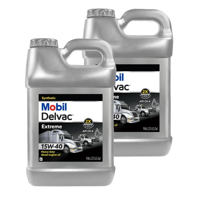 Mobil 1 Delvac Extreme Outstanding Excellent Wear Protection Motor Oil 15W-40, 2.5 Gallon ("Pack"2)