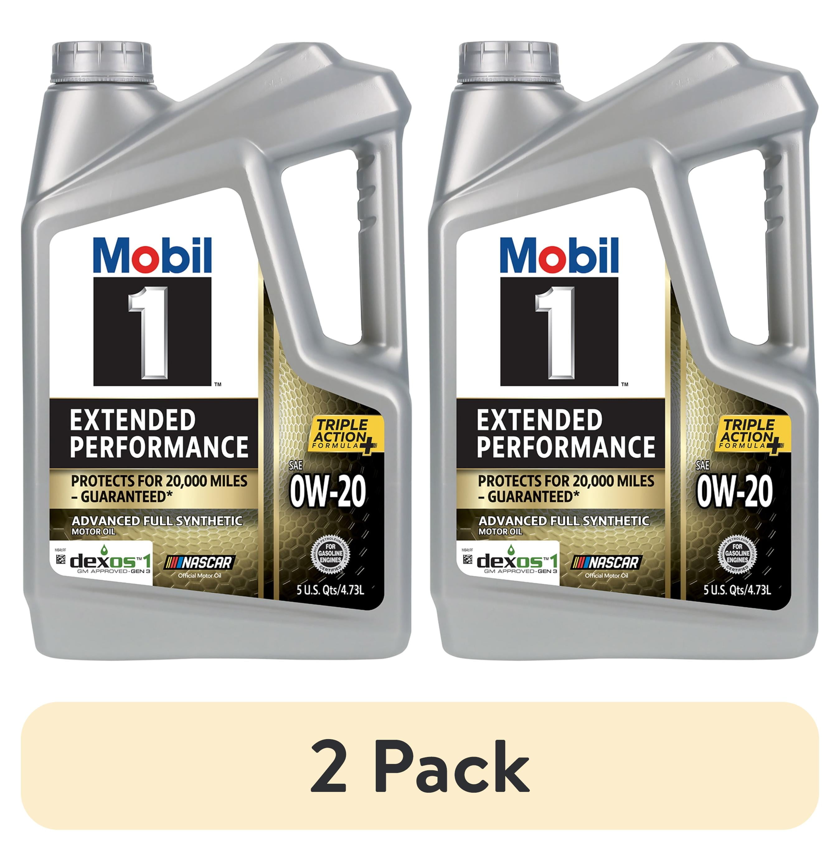 2 pack) Mobil 1 Extended Performance Full Synthetic Motor