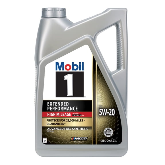 Mobil 1 Extended Performance High Mileage Full Synthetic Motor Oil 5W-20, 5 Quart