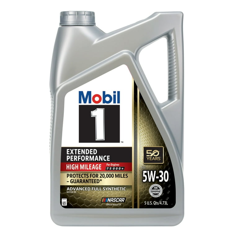 Mobil 1 High Mileage Full Synthetic Motor Oil 5W 30 5 Quart for Extended Performance Walmart