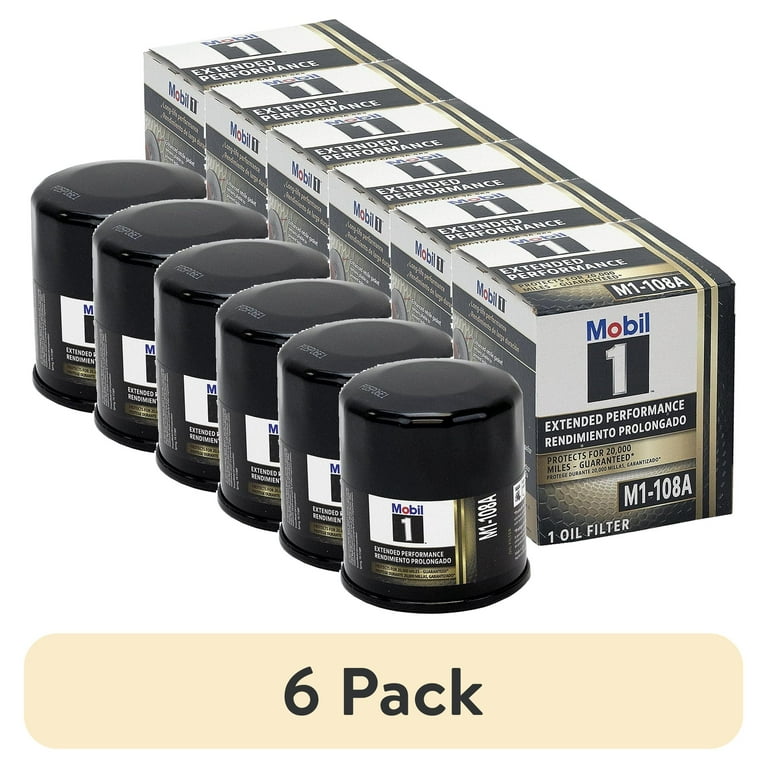 6 pack Mobil 1 Extended Performance M1 108A Oil Filter Walmart