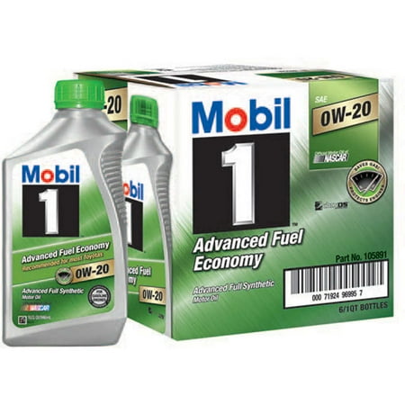 Mobil 1 Full Synthetic Motor Oil 0W-20, 1 qt (6 Pack)