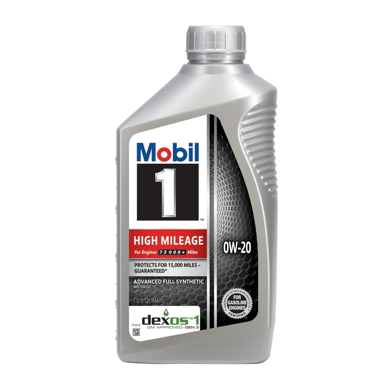 エンジンオイルMobil Super High Mileage0W-20 20L Mobil 1 High Mileage Full Synthetic Motor Oil 0W-20, 1 Quart