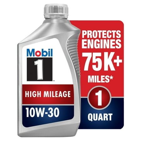 Mobil 1 High Mileage Full Synthetic Motor Oil 10W-30, 1 qt