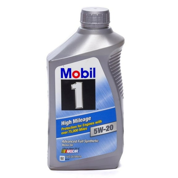 Mobil 1 High Mileage Full Synthetic Motor Oil 5W-20, 1 qt ("Pack"6)