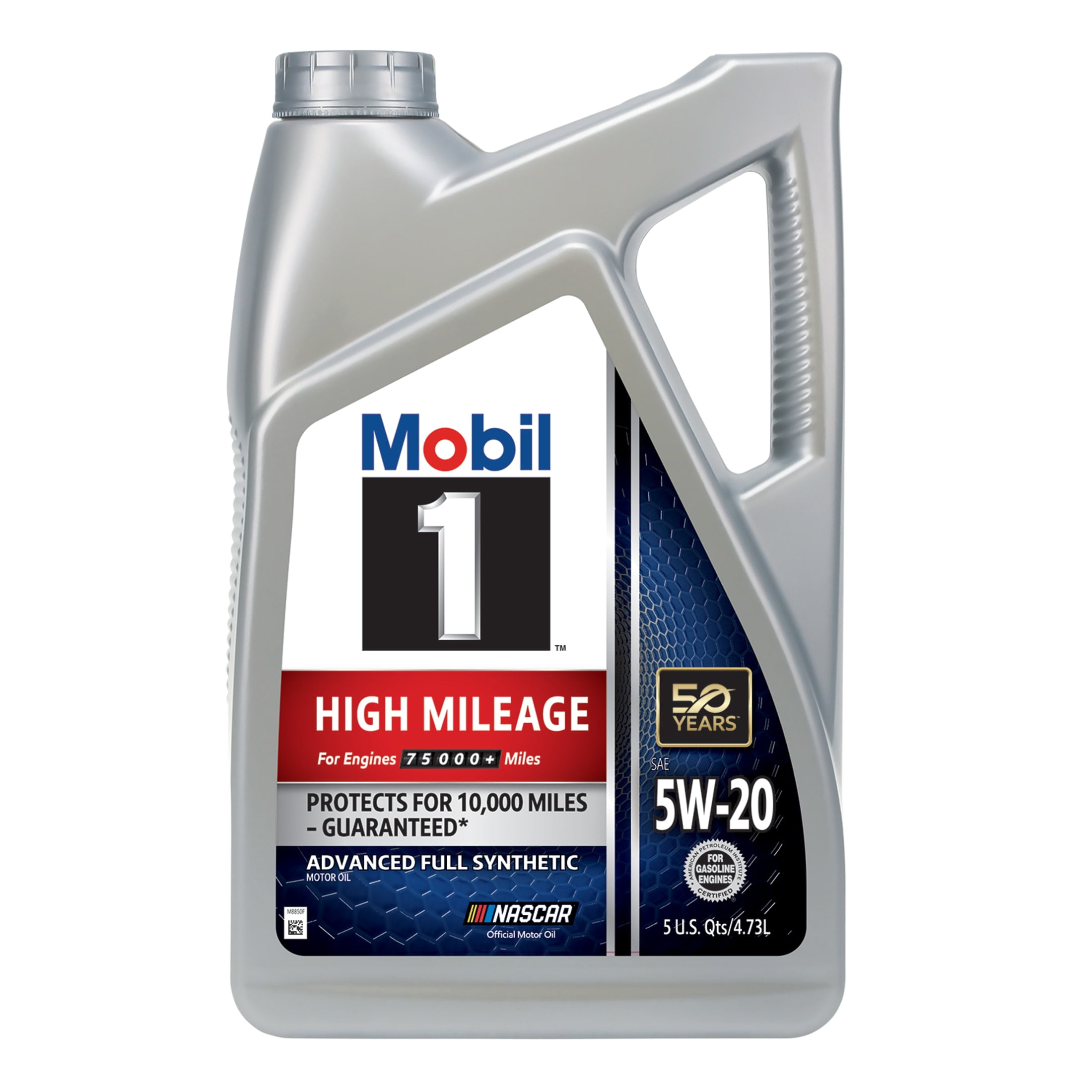 Mobil 1 High Mileage Full Synthetic Motor Oil 5W-20, 5 Quart