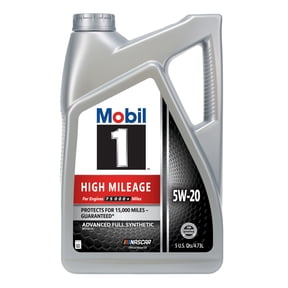 Mobil 1 High Mileage Full Synthetic Motor Oil 5W-20, 5 Quart