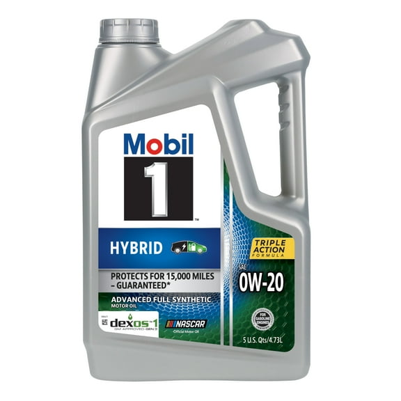 Mobil 1 Hybrid 0W-20, Advanced Full Synthetic Motor Oil, 5 Quart