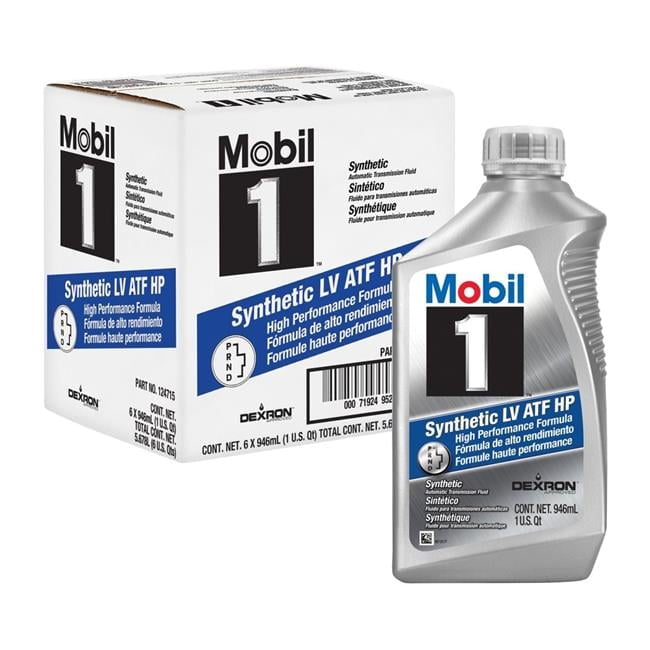 Mobil 1 Synthetic LV ATF HP Automatic Transmission Fluid, 1 QT, 6 Bottle Box