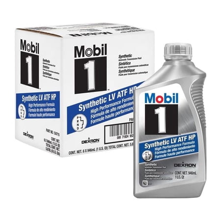 Mobil 1 Synthetic LV ATF HP Automatic Transmission Fluid, 1 QT, 6 Bottle Box