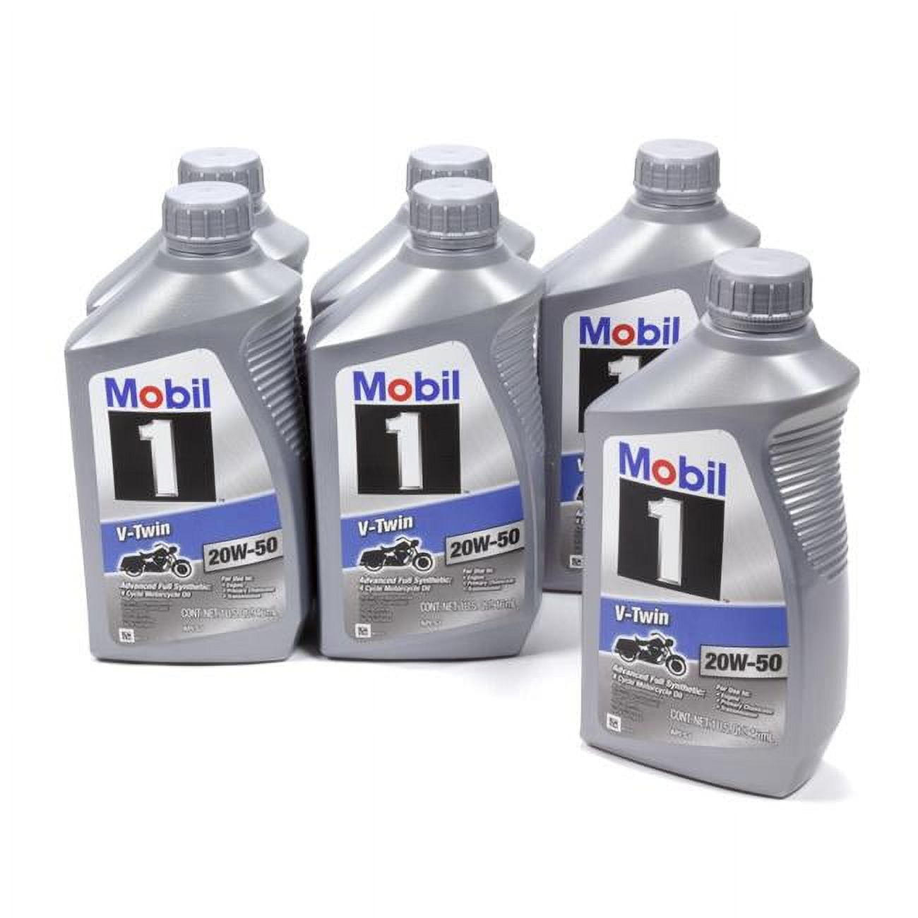 Mobil 1 V Twin Full Synthetic Motorcycle Oil 20W 50 6 Quart