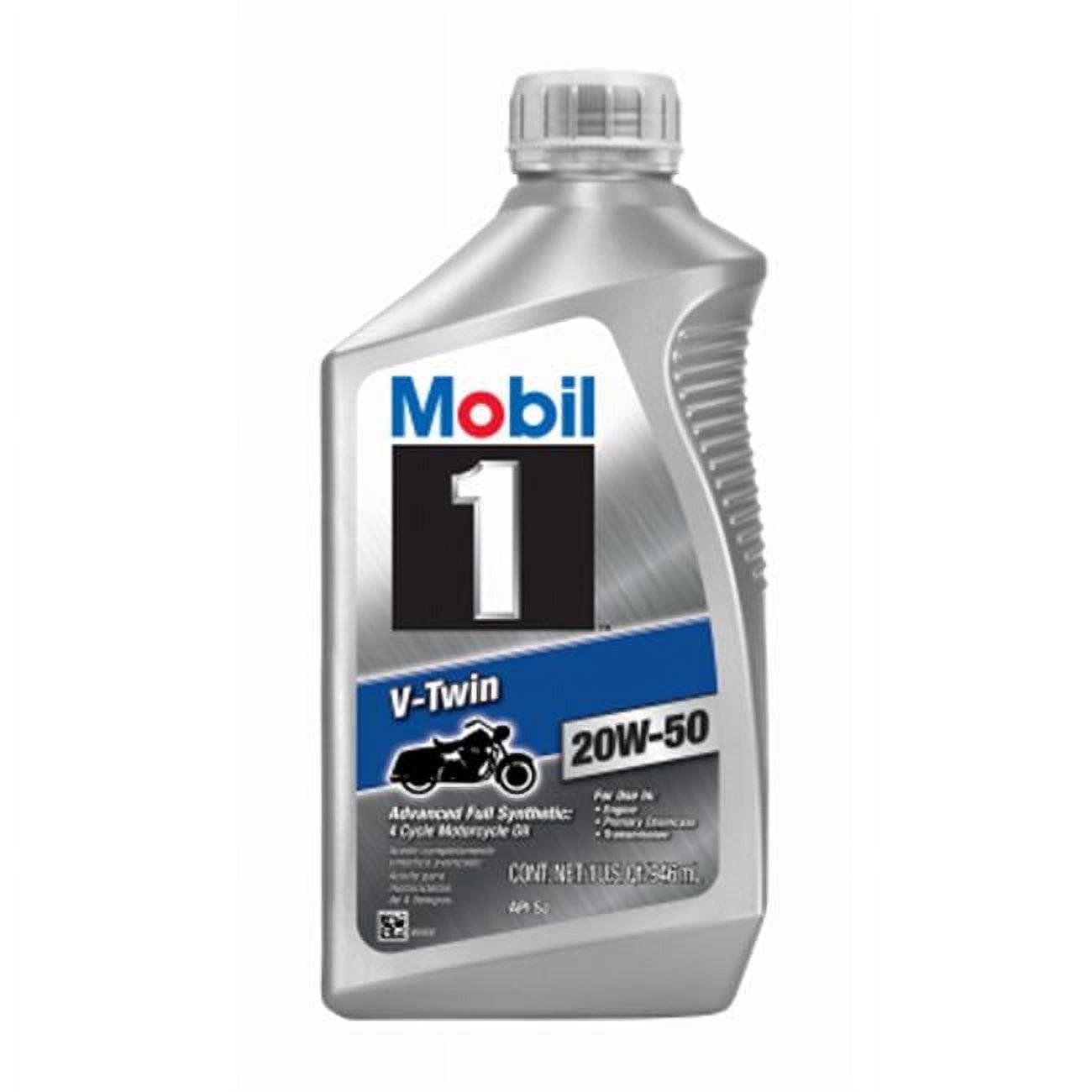 Mobil 1 V-Twin 20W50 Synthetic Motorcycle Engine Oil, Pack of 6