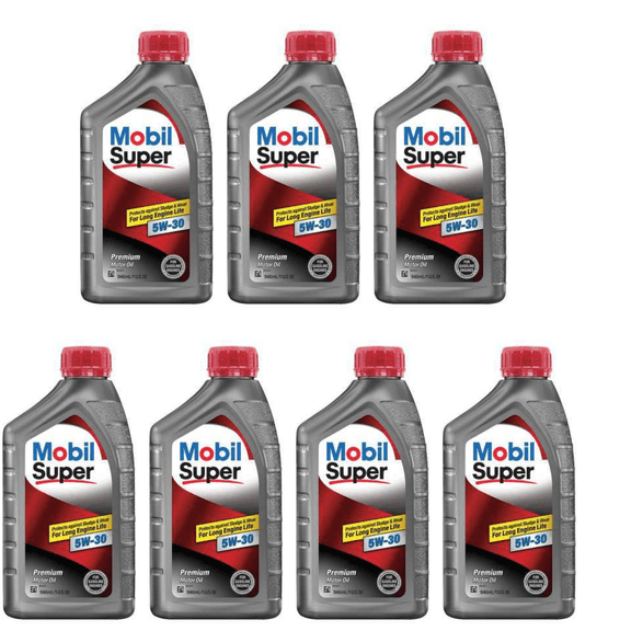 Mobil 124404 Engine Oil, Mobil Super, 5W-30 Pack of 7