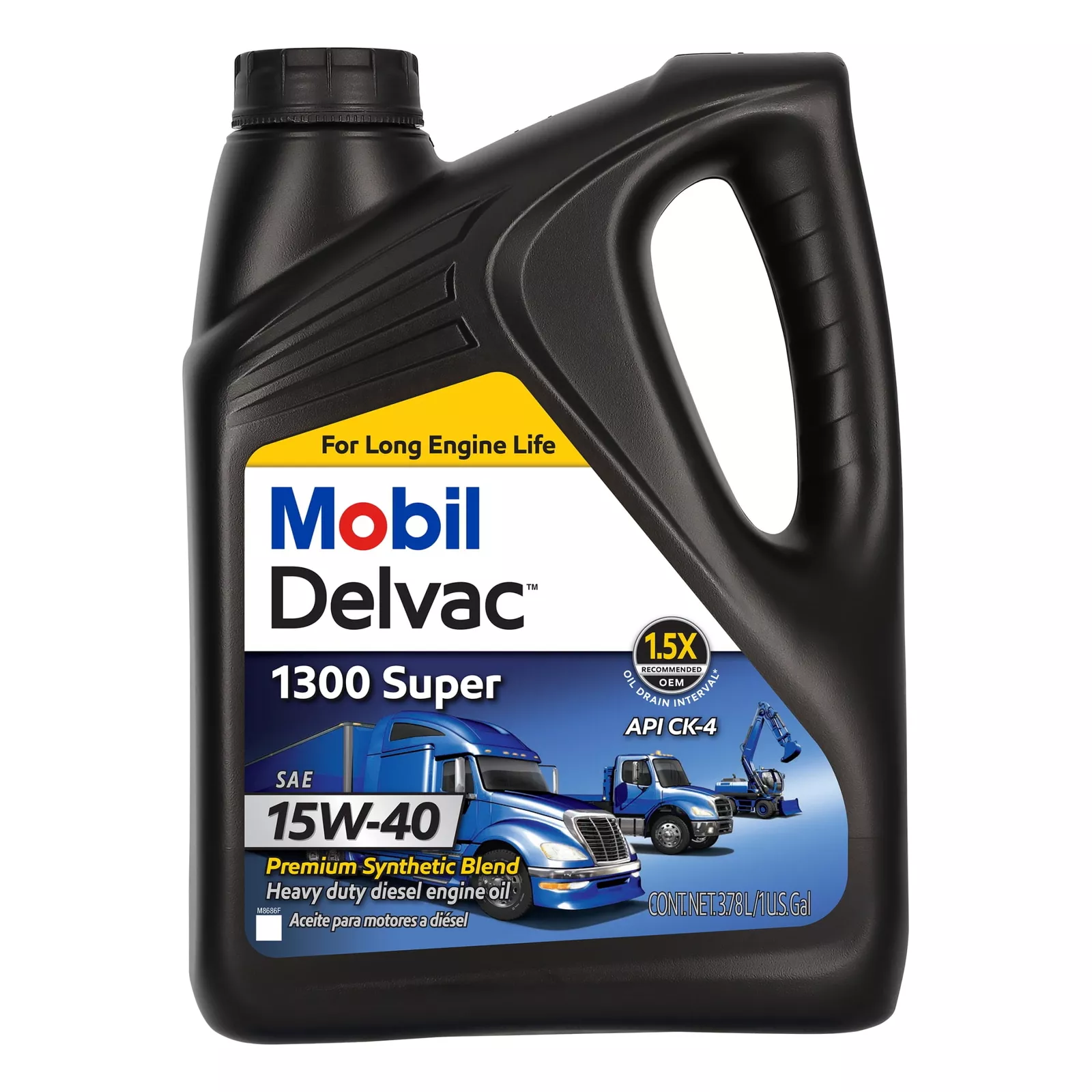 Mobil Delvac 1300 Heavy Duty Premium Synthetic Blend Diesel Engine Oil, 1 Gallon