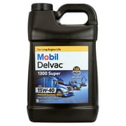 Mobil Delvac 1300 Super Heavy Duty Premium Synthetic Blend Diesel Engine Oil 15W-40, 2.5 Gallon