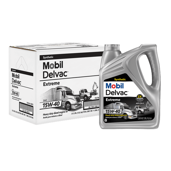 Mobil Delvac Extreme Heavy Duty Full Synthetic Diesel Engine Oil 15W-40, 1 Gal (3 pack)