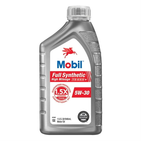 Mobil Full Synthetic High Mileage Motor Oil 5W-30, 1 Quart