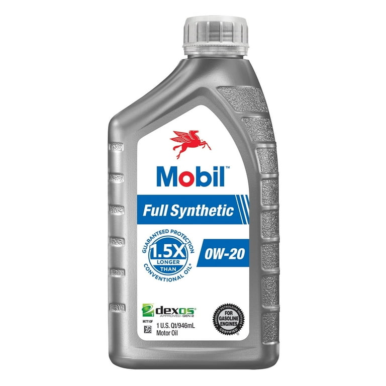 Mobil 1, Full Synthetic Motor Oil, 0W-20, 1 Quart, meets API SN
