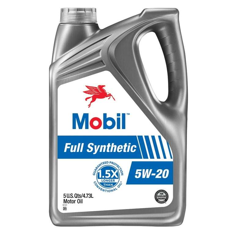 Mobil Full Synthetic Motor Oil 5W-20, 5 Quart, Long-Lasting