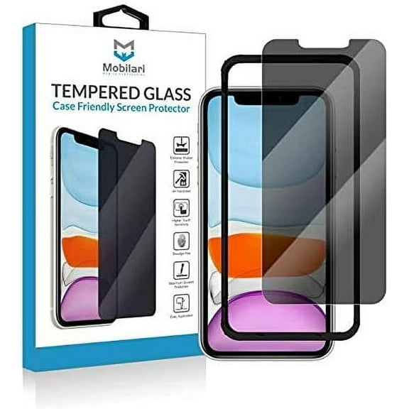 Mobilari Privacy Tempered Glass Screen Protector for iPhone 11 Pro Max / iPhone XS Max | US Brand