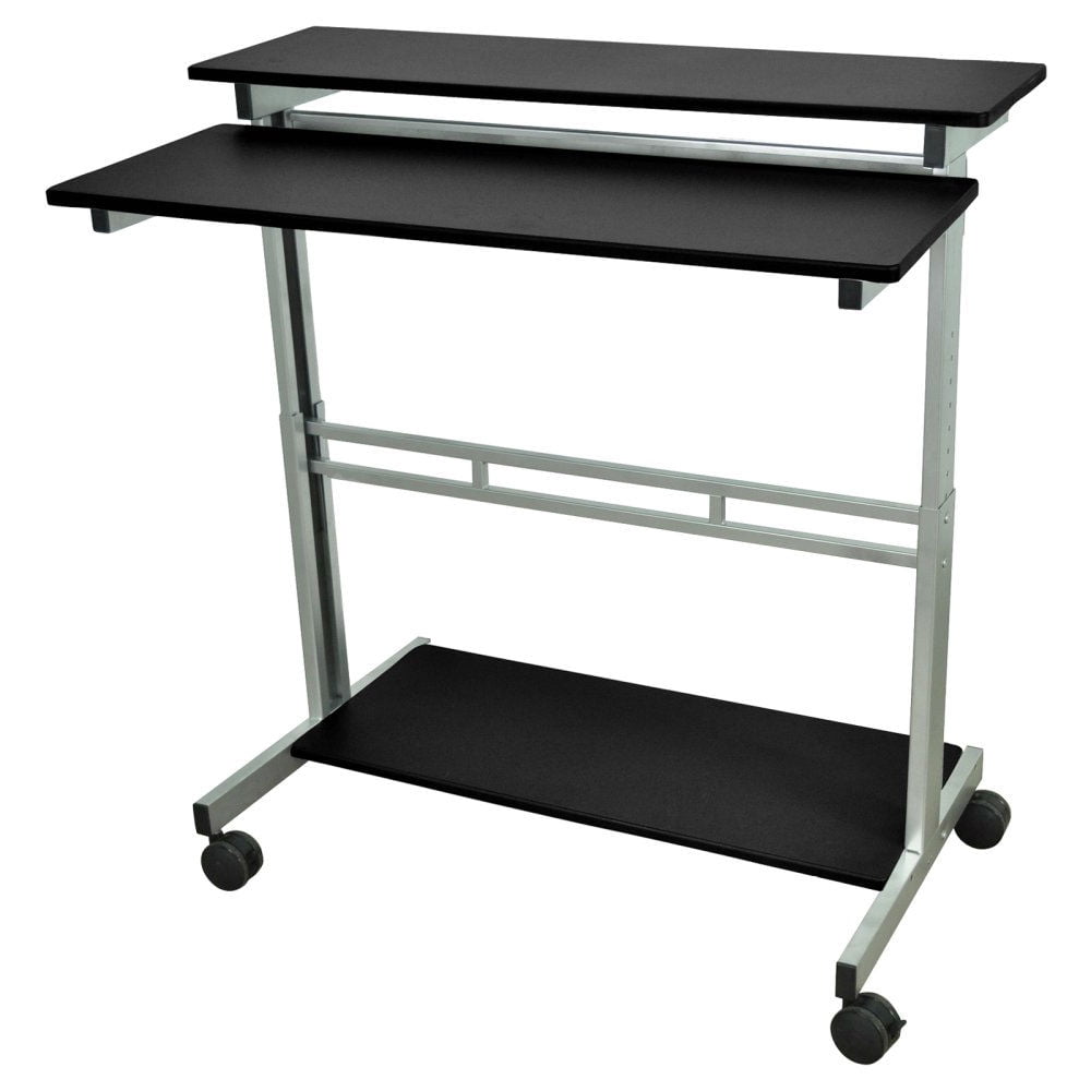 Mobile 40inch Stand Up Computer Desk in Black
