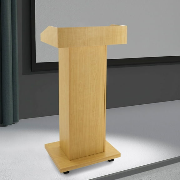 Mobile 43.3" Height Rolling Podium, Lectern, Laptop Workstation Speech Speaking Stand w/ 4 Wheels