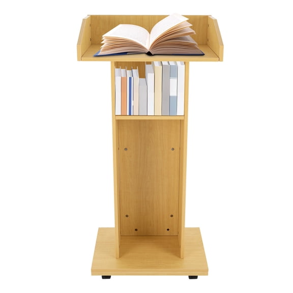 Mobile 43.3" Height Rolling Podium Lectern Laptop Workstation w/ 4 Wheels