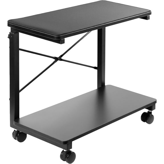 Mobile Adjustable PC Cart with Storage, Premium CPU Holder, Fits Oversized Gaming PCs, Printers, and More, Computer Tower Floor Stand with Wheels, Black, CART-PC03P