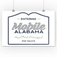 thumbnail image 1 of Mobile, Alabama - Now Entering (Blue) - Lantern Press Artwork (16x24 Giclee Gallery Print, Wall Decor Travel Poster), 1 of 1