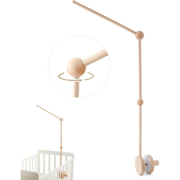 Mobile Baby Mobile Holder Wood Baby Cot Wooden Holder Frame Mobile Wooden Holder Series Gift Idea (Big Size Upgraded Holder)