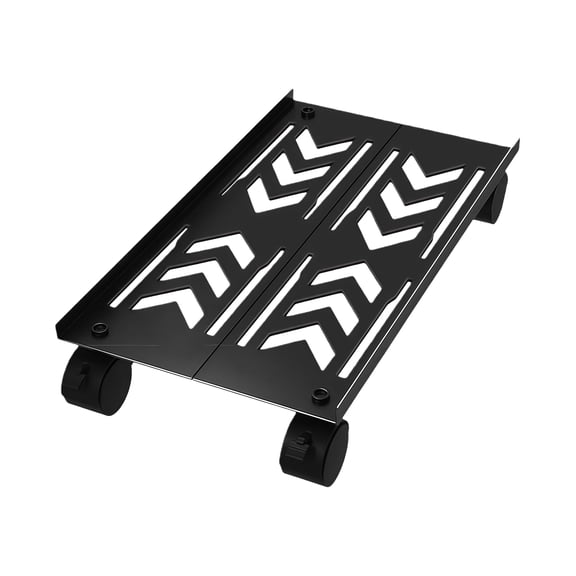 PC Stand, Ventilated Metal Computer Tower Tray with Lockable Rolling Casters, Heat Dissipation Mobile CPU Chassis Holder for Home Office Gaming Desktop Under Desk Storage
