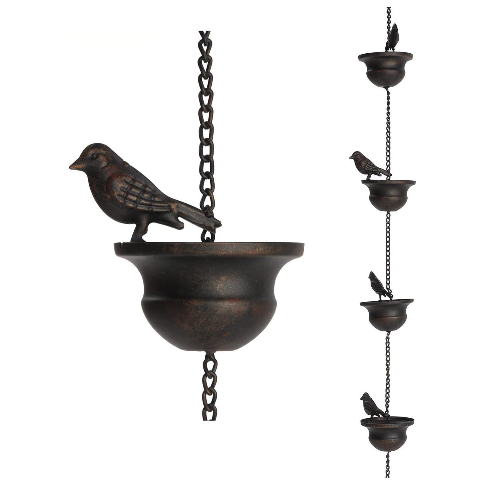 Mobile Birds On Cups Rain Chain For Outside Rain Chains For Gutters