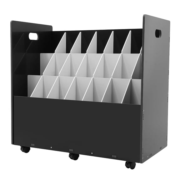 Mobile Blueprint Storage Rack, 21 Slots Roll File Organizer Cart for Construction Plan Map Poster Architectural, Home Office Studio, Black
