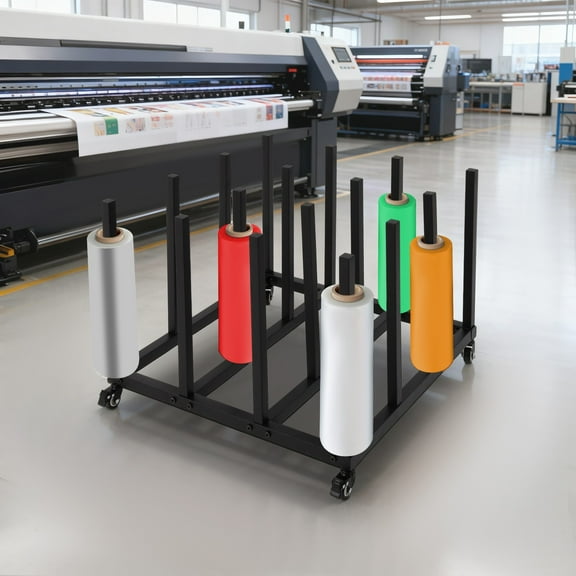 Mobile Blueprint Storage Stand File Roll Storage Cart Vinyl Roll Organizer