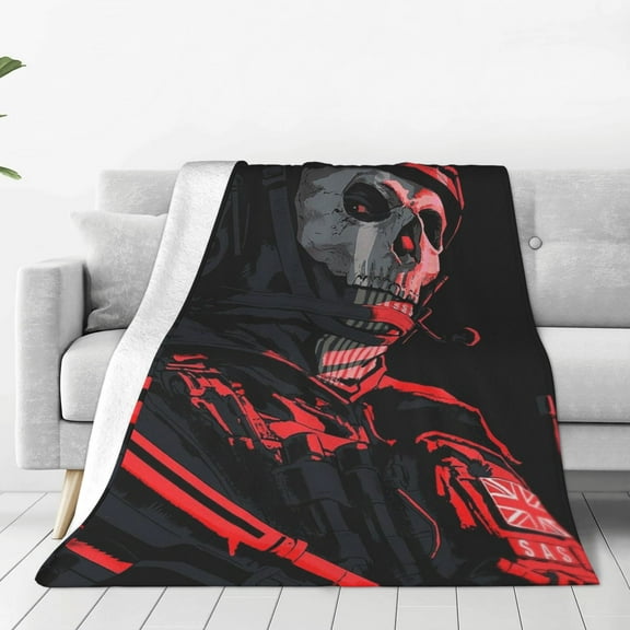 Mobile Call of Duty Ghost Soft Micro Fleece Cozy Throw Blanket Lightweight Fuzzy Flannel Blankets Sofa Decor Gifts