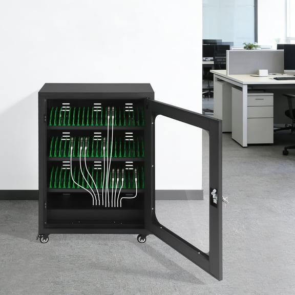 Mobile Charging Cabinet for Cell Phone, 50 Device Cell Phone Charging Station, USB Cell Phone Charging Cart with Lock, 58*27*79cm/22.8*10.6*31.1in
